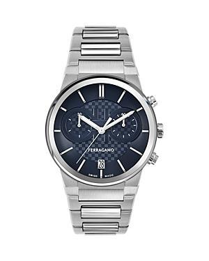 Mens 41mm Ferragamo Sapphire Chrono Watch with Bracelet Strap Product Image
