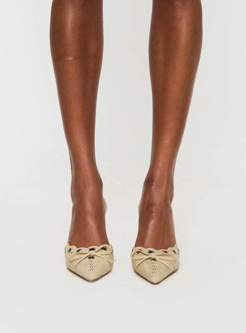 Charisma Pointed Toe Heels Taupe Product Image