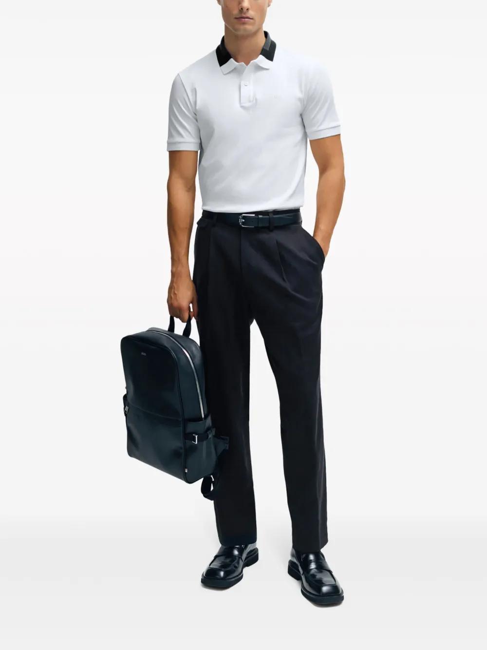 contrasting-collar polo shirt Product Image