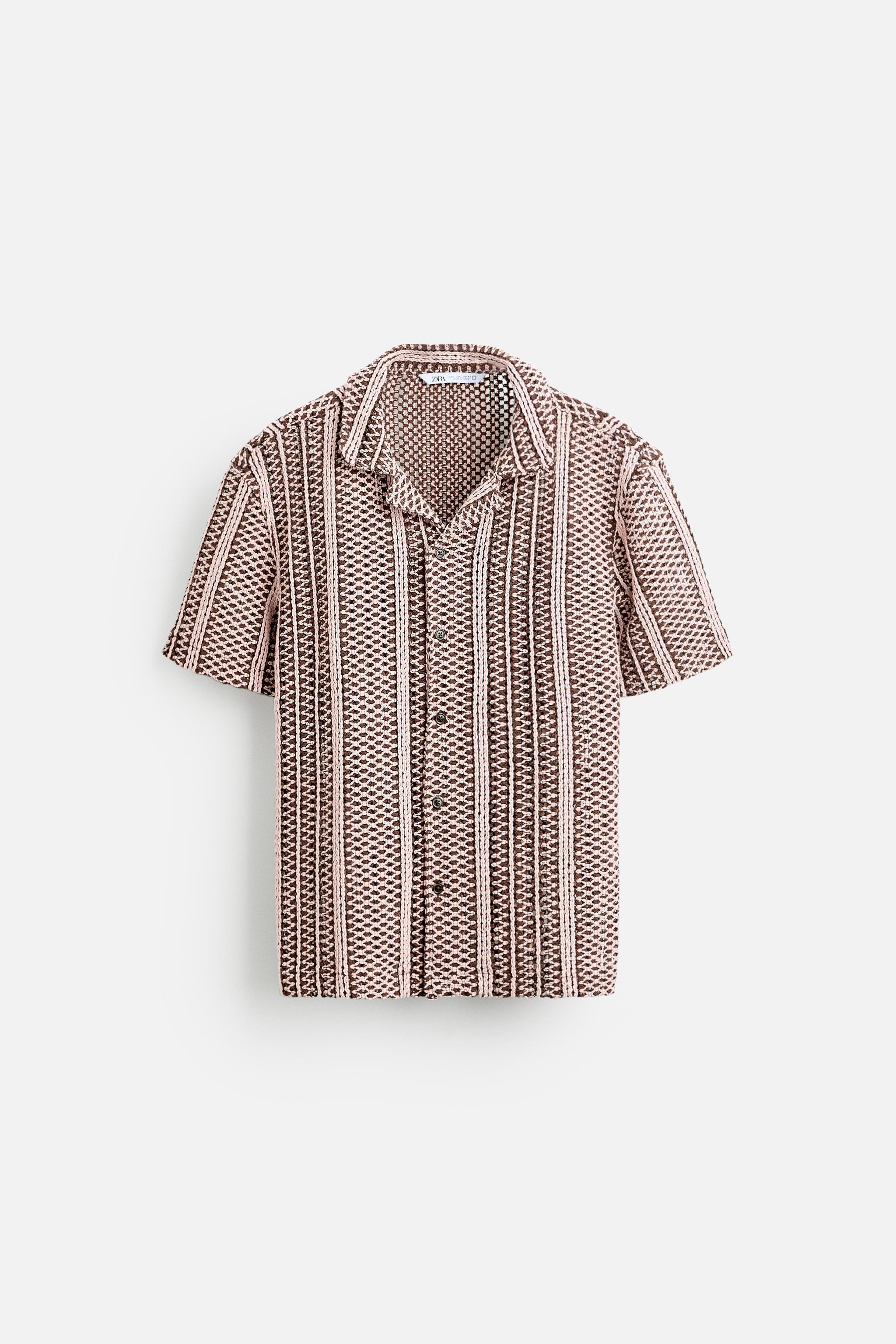 GEOMETRIC CROCHET SHIRT Product Image