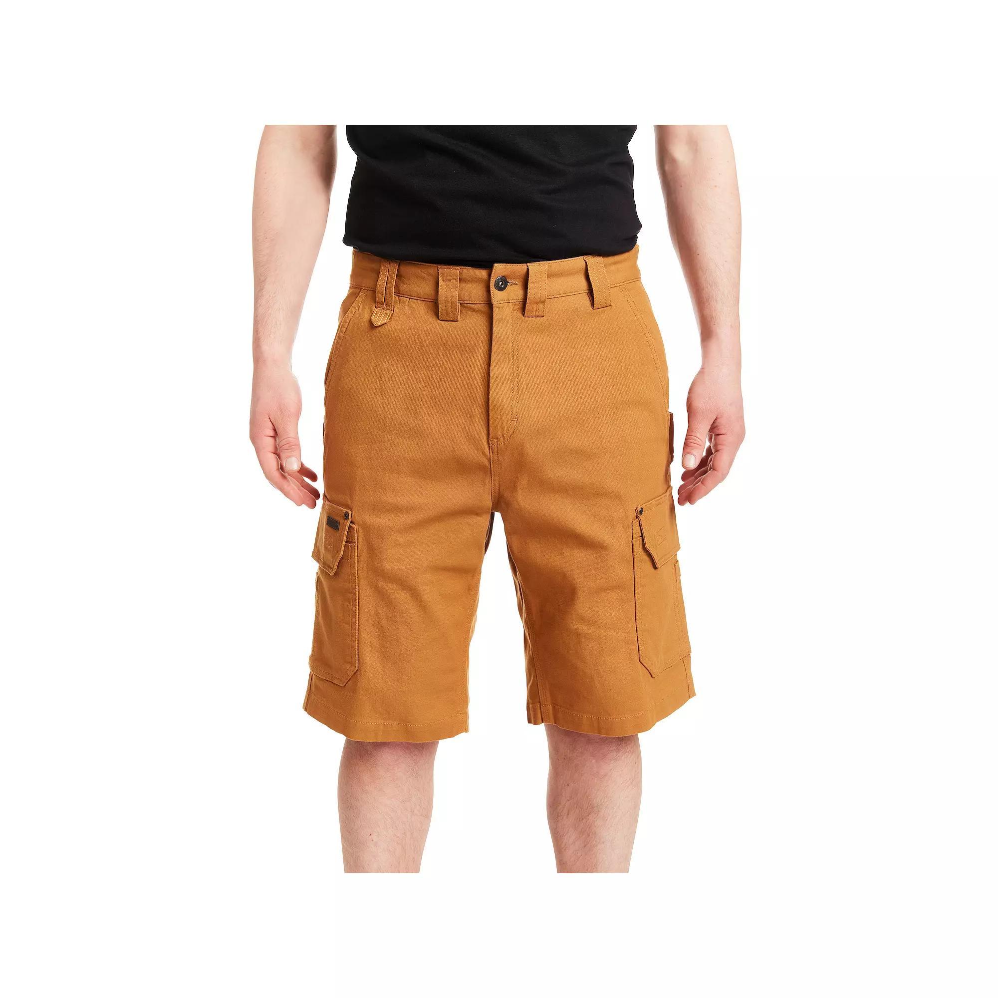 Men's Smith's Workwear 11-inch Relaxed-Fit Stretch Duck Canvas Cargo Shorts, Size: 40, Clay Brown Product Image