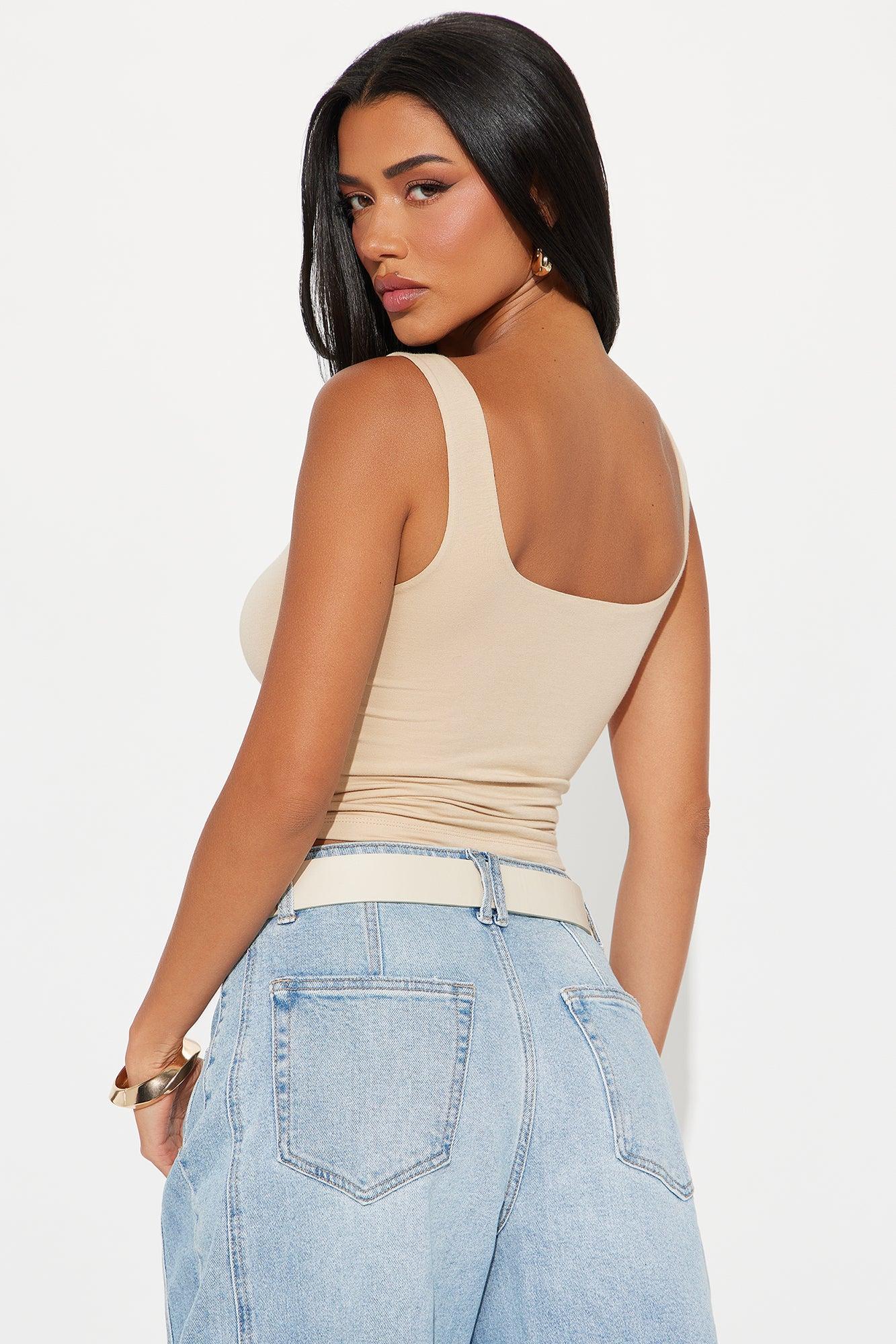 Tasmin Double Lined Tank Top - Sand Product Image