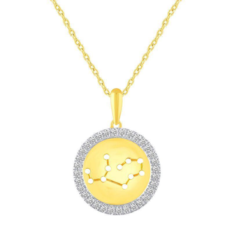 1/4 Carat T.W. Diamond Halo Zodiac Pendant Necklace, Women's, Size: 18", Cancer Product Image