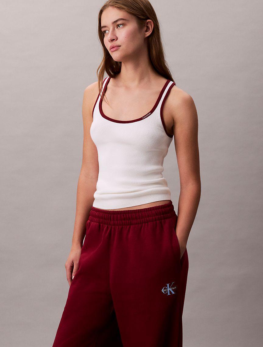 Monogram Logo Fleece Wide Leg Sweatpants Product Image