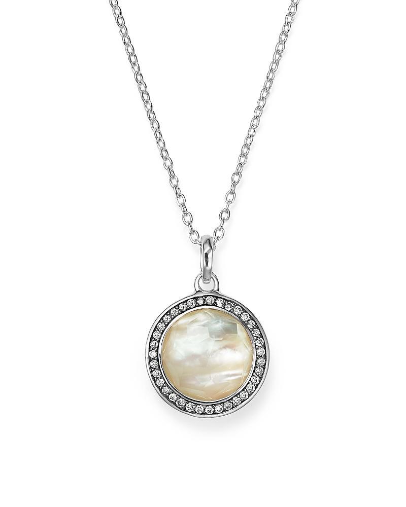 Mini Pendant Necklace in Sterling Silver with Diamonds Product Image