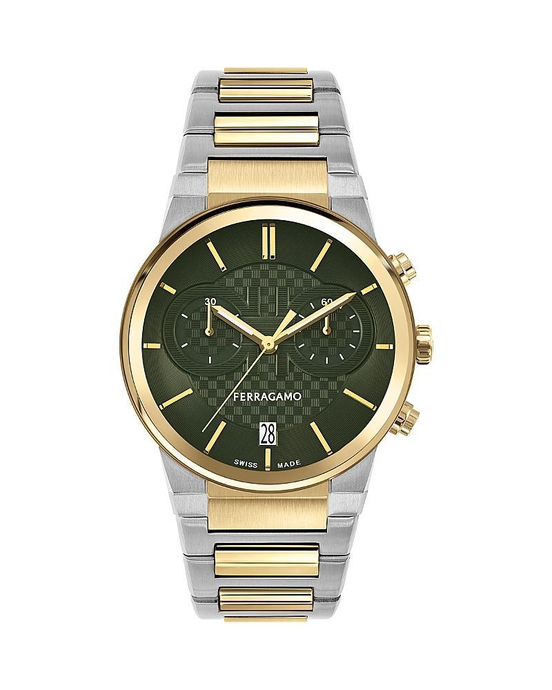 Mens 41mm Ferragamo Sapphire Chrono Watch with Bracelet Strap Product Image