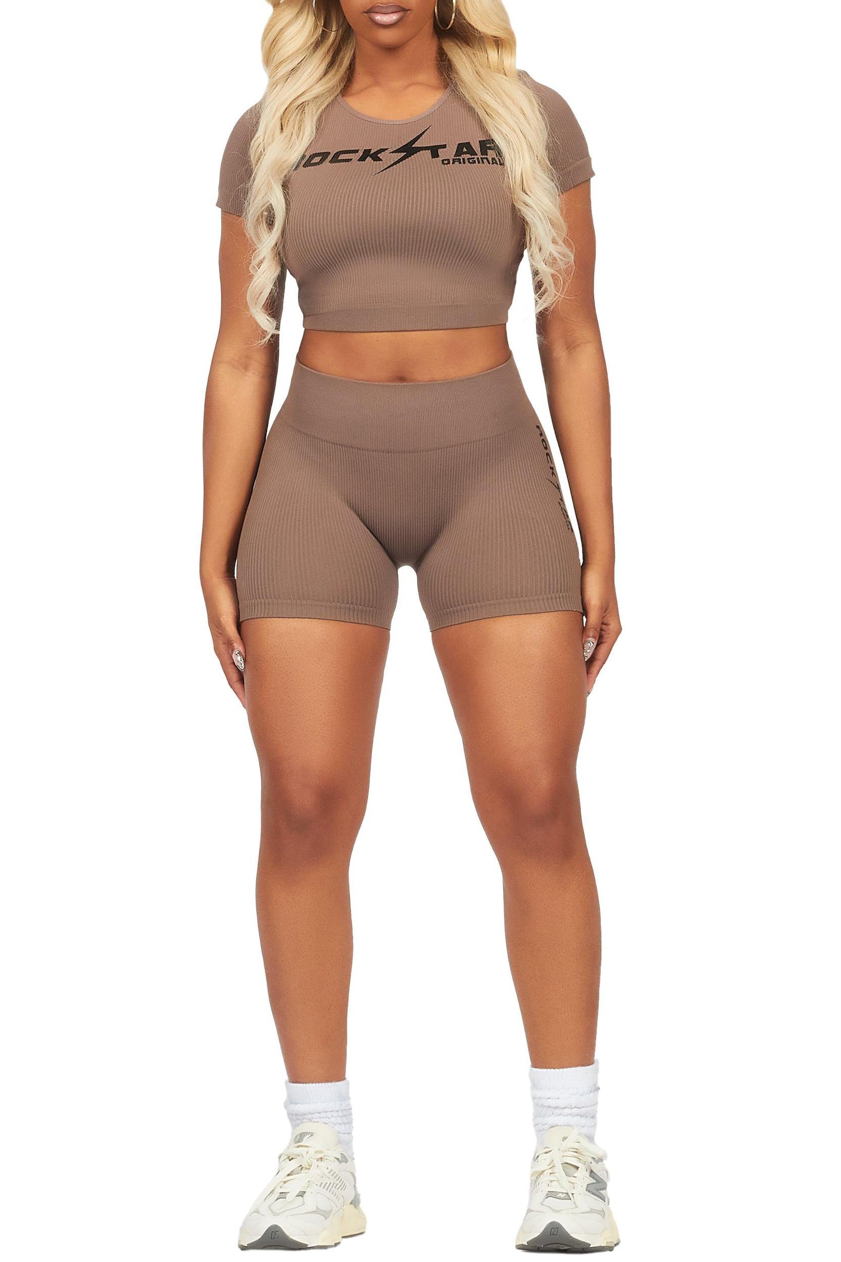 Nakisha Mocha Bike Short Set Female Product Image