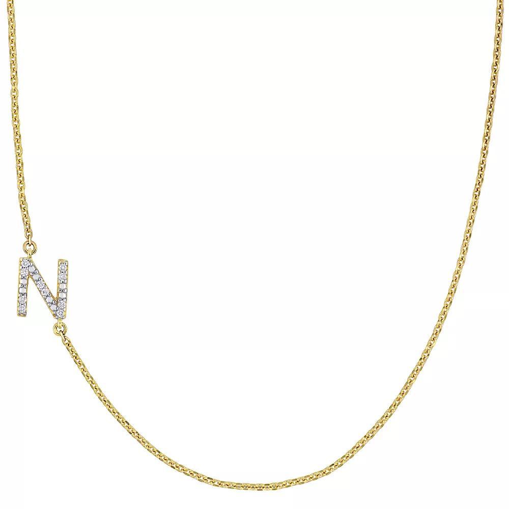 Stella Grace 14k Gold Diamond Accent Initial Necklace, Women's, Size: 18" Product Image
