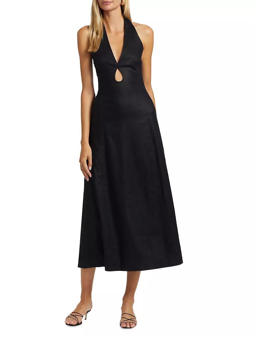 Lianna Linen-Blend Halterneck Maxi Dress Product Image