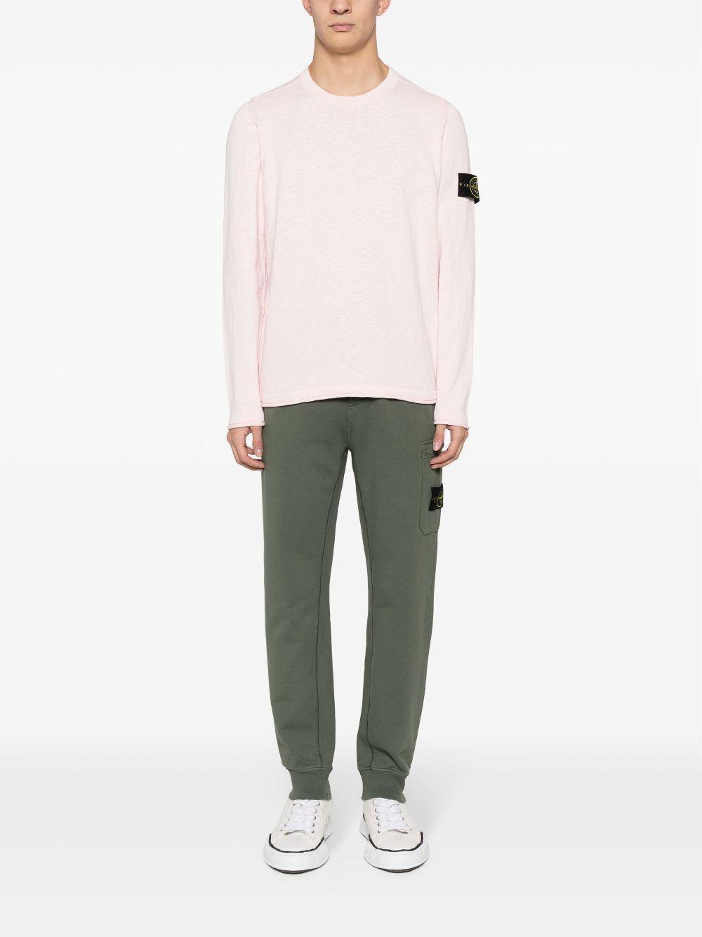 STONE ISLAND Compass-patch Cotton Track Pants In Green Product Image