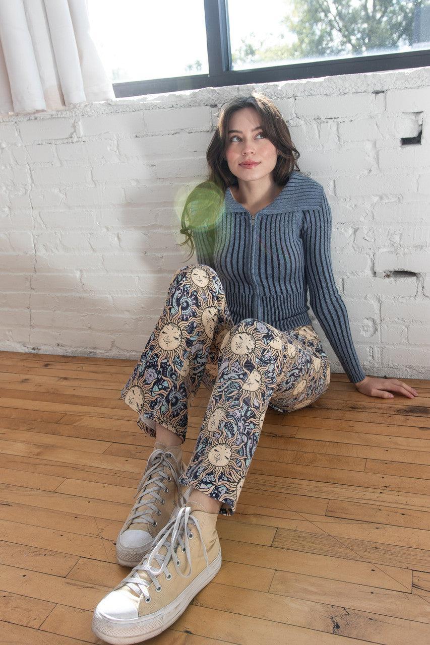 Celestial Paisley Flare Jeans Product Image