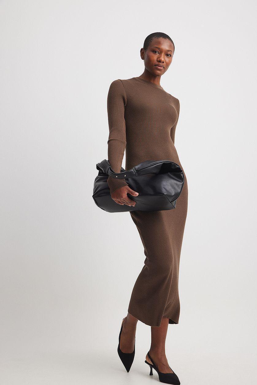 Ribbed Knitted Midi Dress Product Image