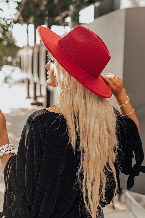 Brunch Babe Felt Fedora In Wine Product Image