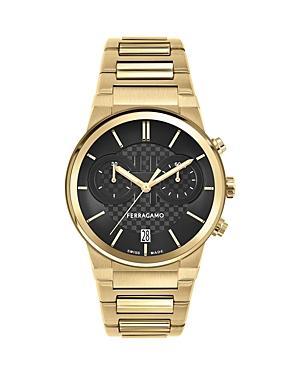 Mens 41mm Ferragamo Sapphire Chrono Watch with Bracelet Strap Product Image