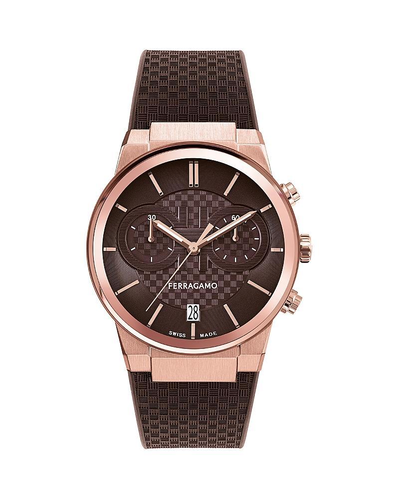 Mens 41mm Ferragamo Sapphire Chrono Watch with Bracelet Strap Product Image