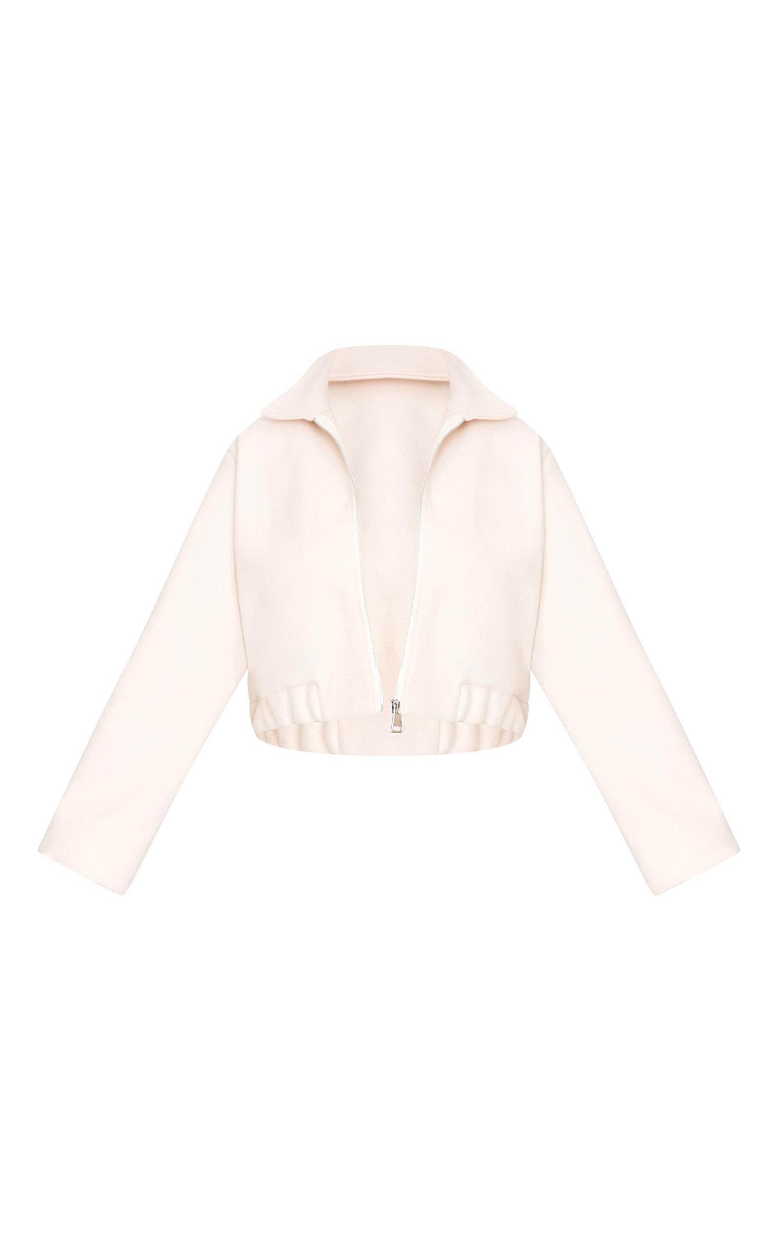 Plus Stone Zip Up Textured Elasticated Waist Jacket Product Image