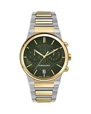 Mens 41mm Ferragamo Sapphire Chrono Watch with Bracelet Strap Product Image