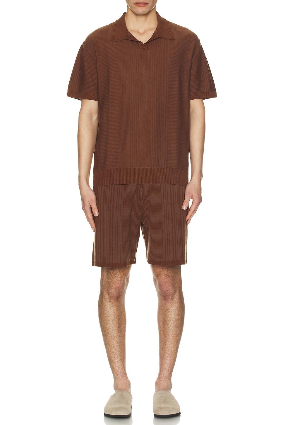 Short Sleeve Pattern Knit Polo Product Image