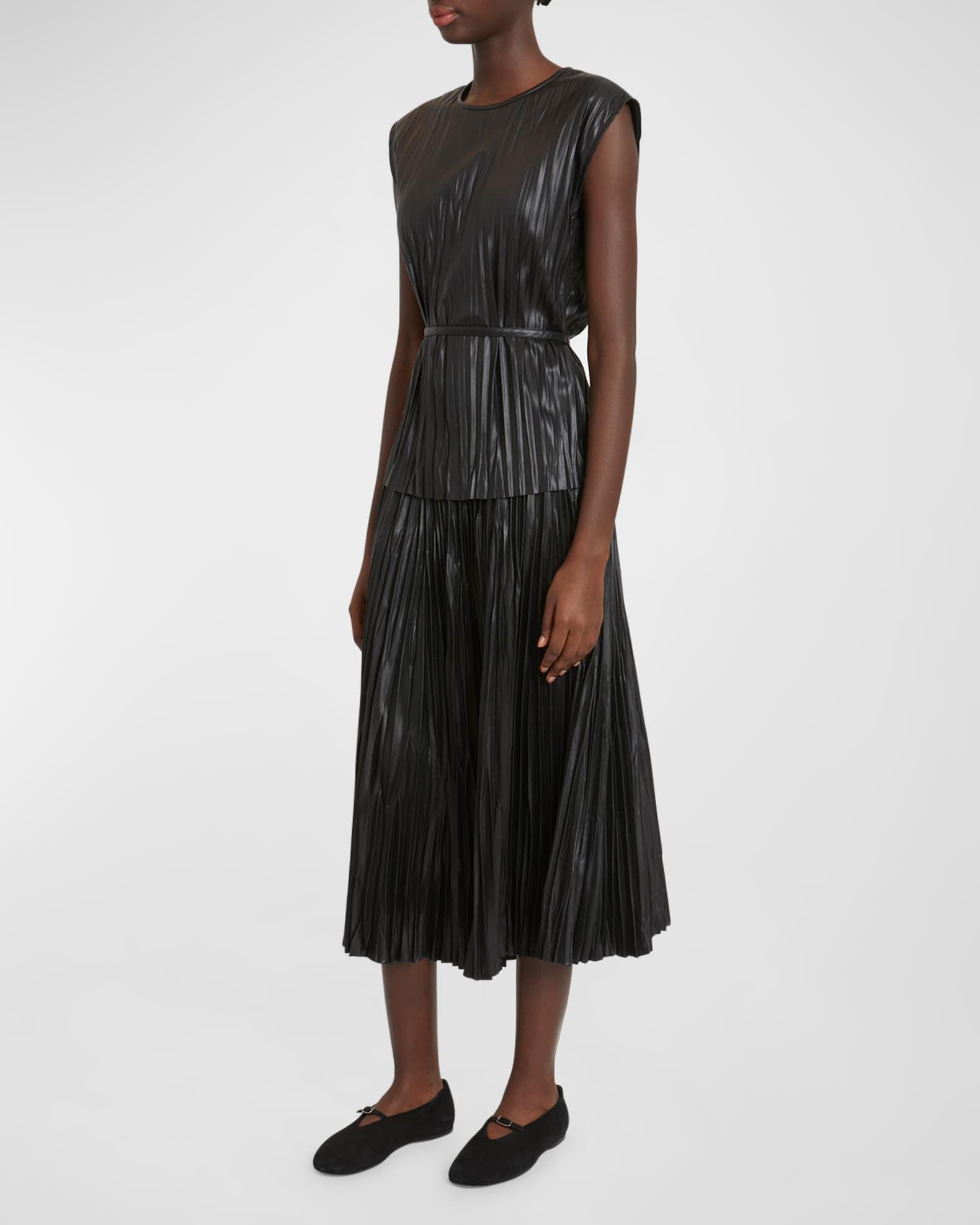 Lyra Pleated Faux-Leather Top Product Image