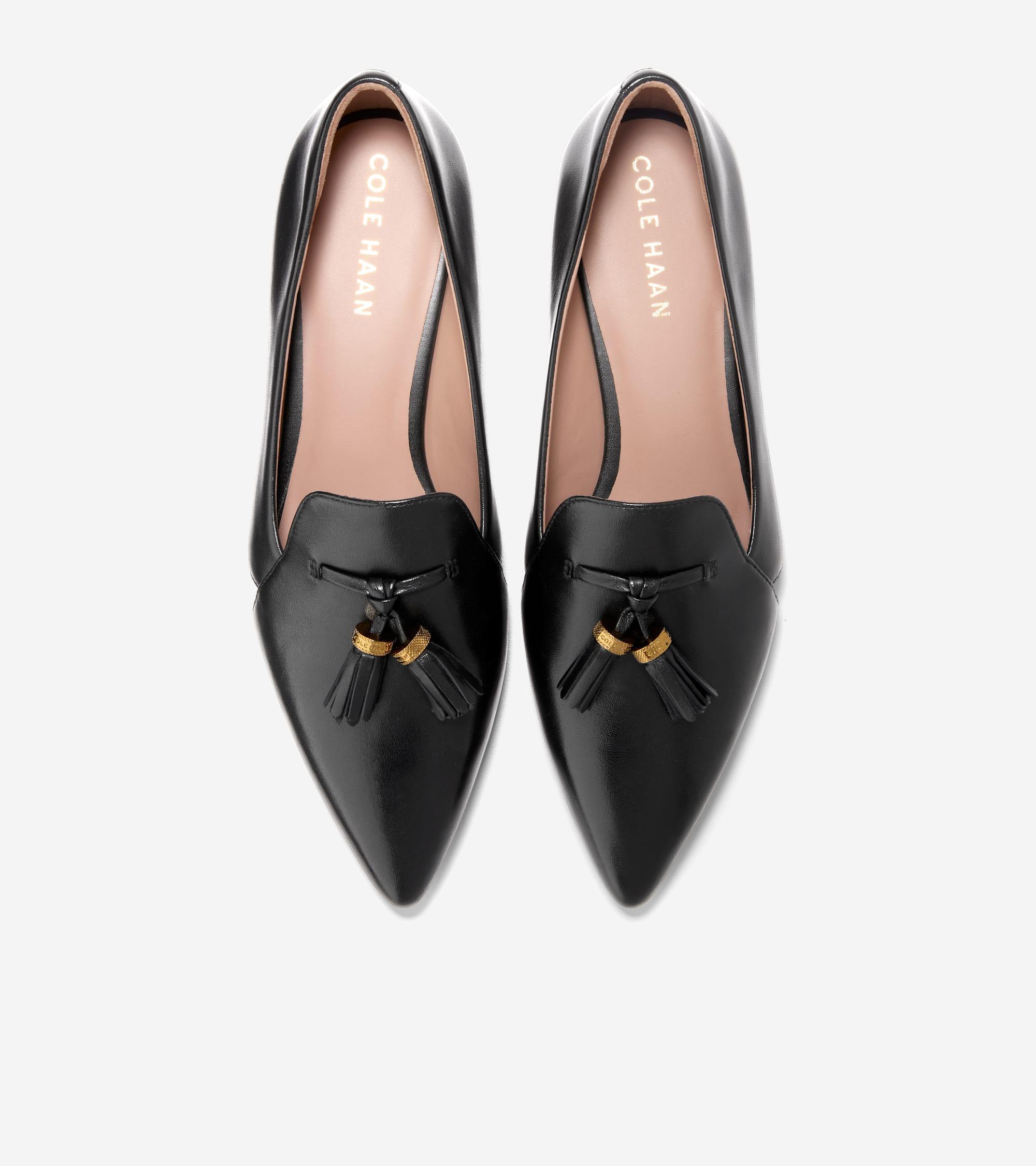 Women's Vanya Tassel Flats in Black | Cole Haan Product Image