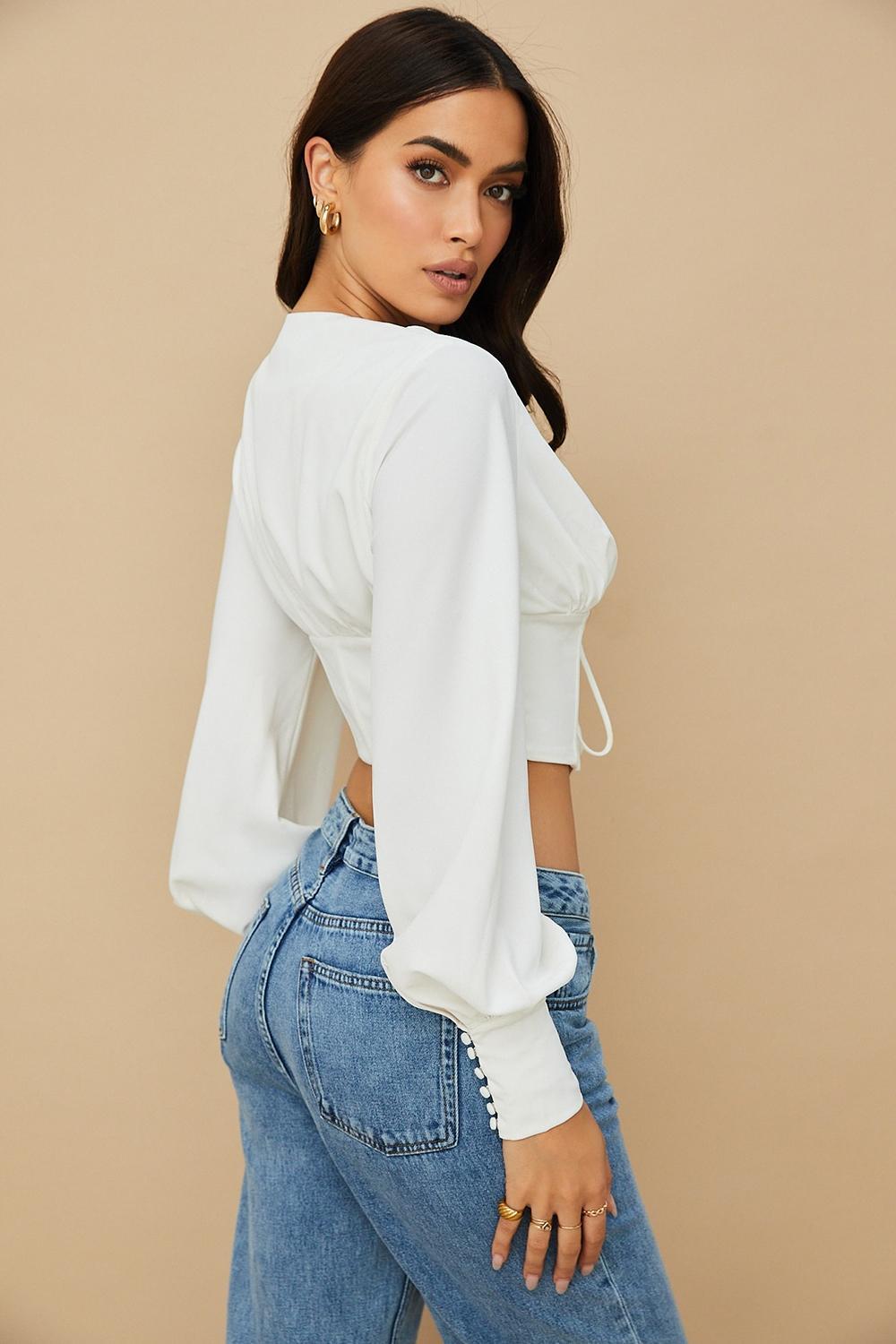 Mirabelle  white lace up corset - sale Product Image