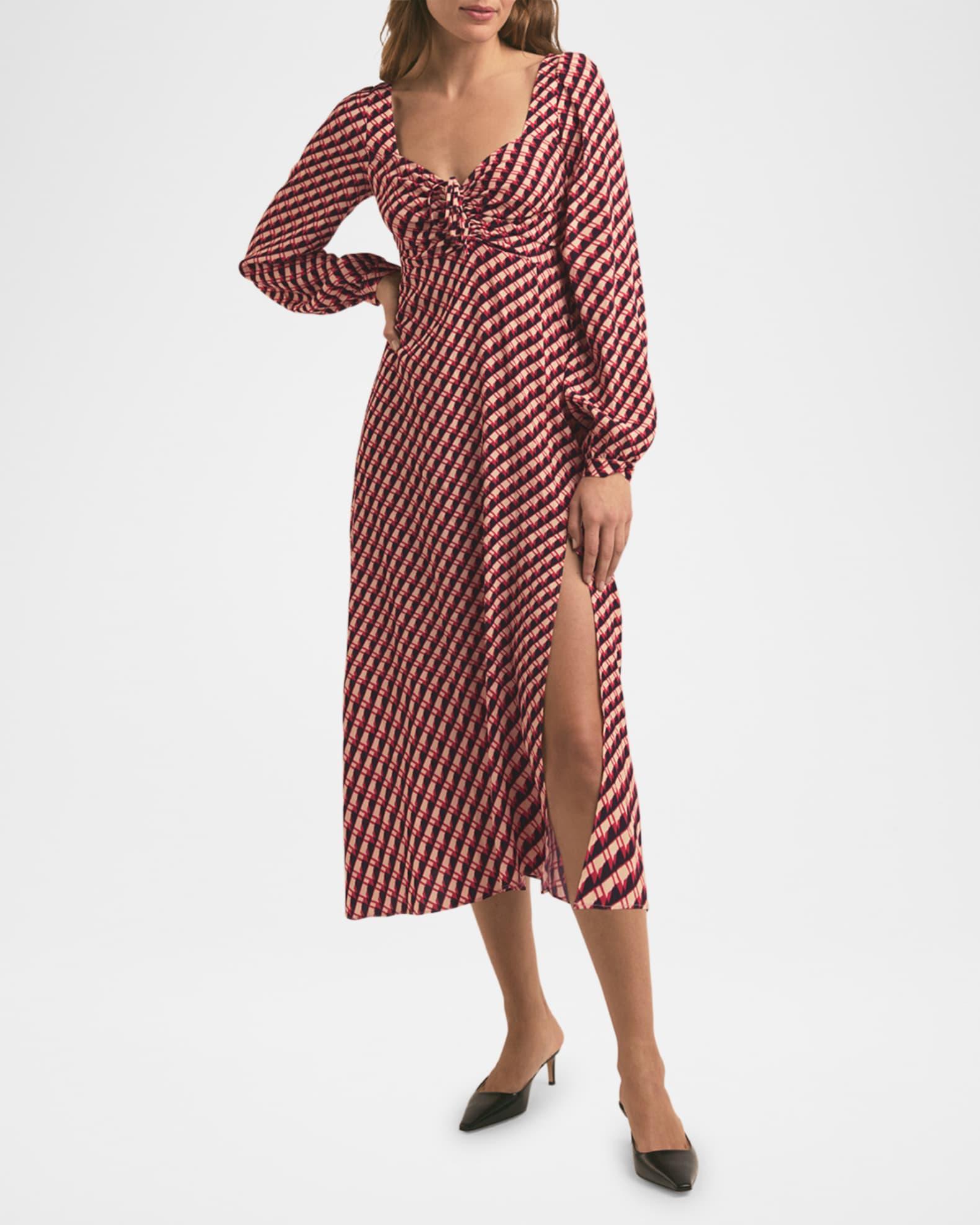 Vineyard Retro Houndstooth Maxi Dress Product Image