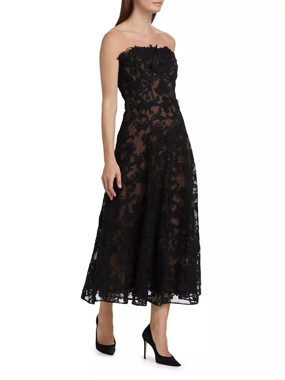 Lace Strapless Corset Maxi Dress Product Image
