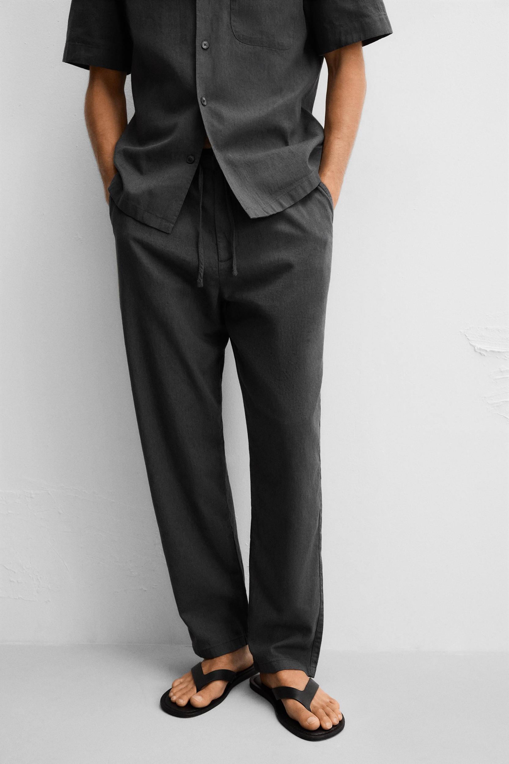 COTTON LINEN PANTS Product Image