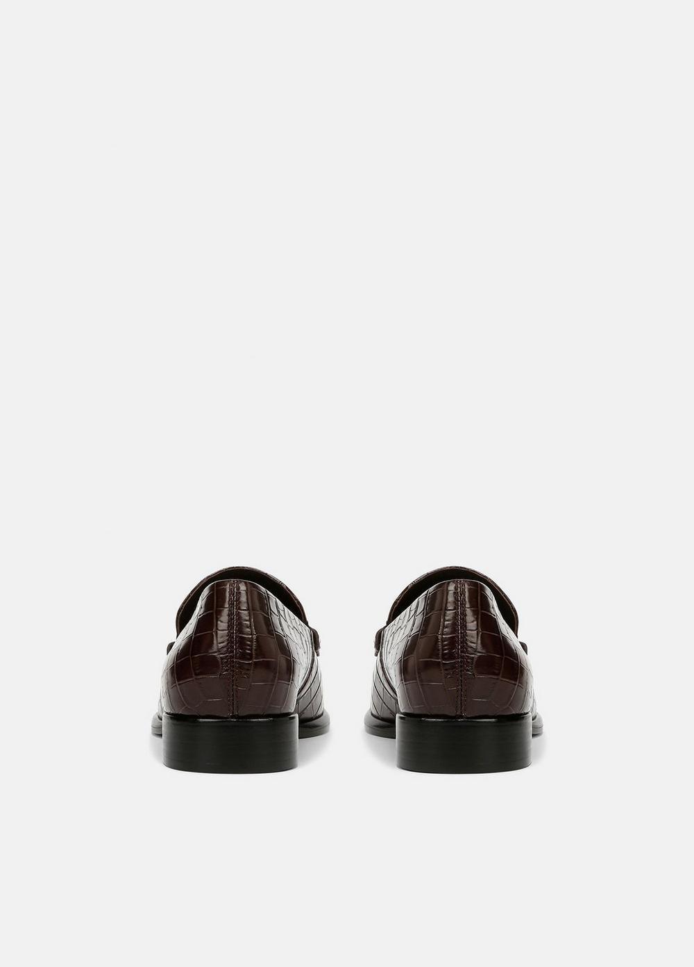 Womens Naomi Croc-Embossed Leather Loafer, Birch Sand, Size 6 Vince Product Image
