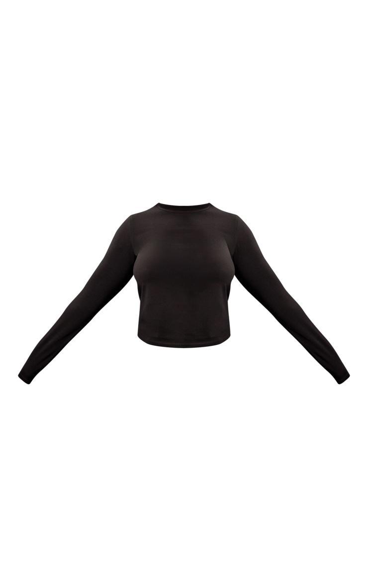 Plus Black Cotton Long Sleeve Top Product Image