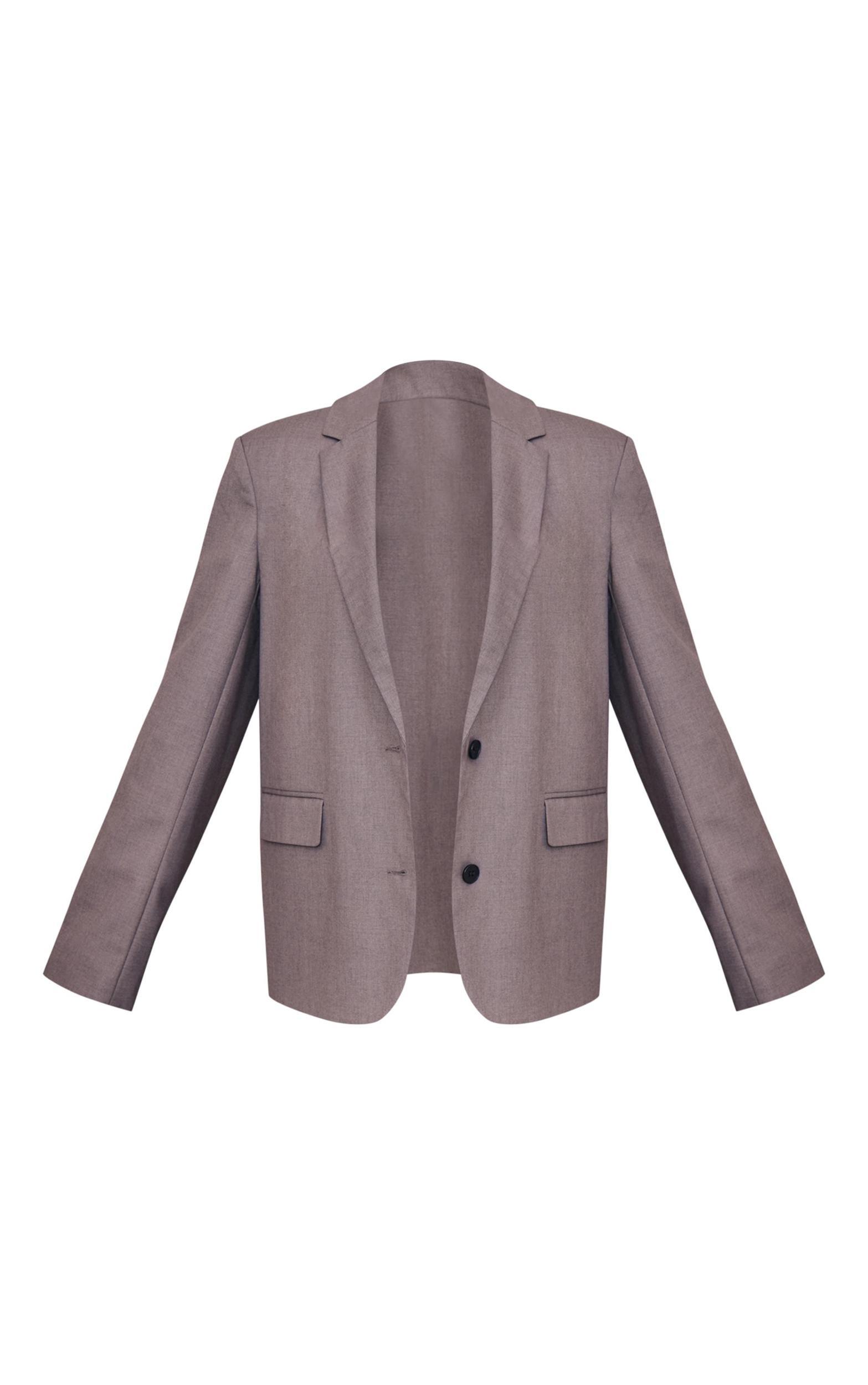 Charcoal Single Breasted Seam Detail Blazer Product Image