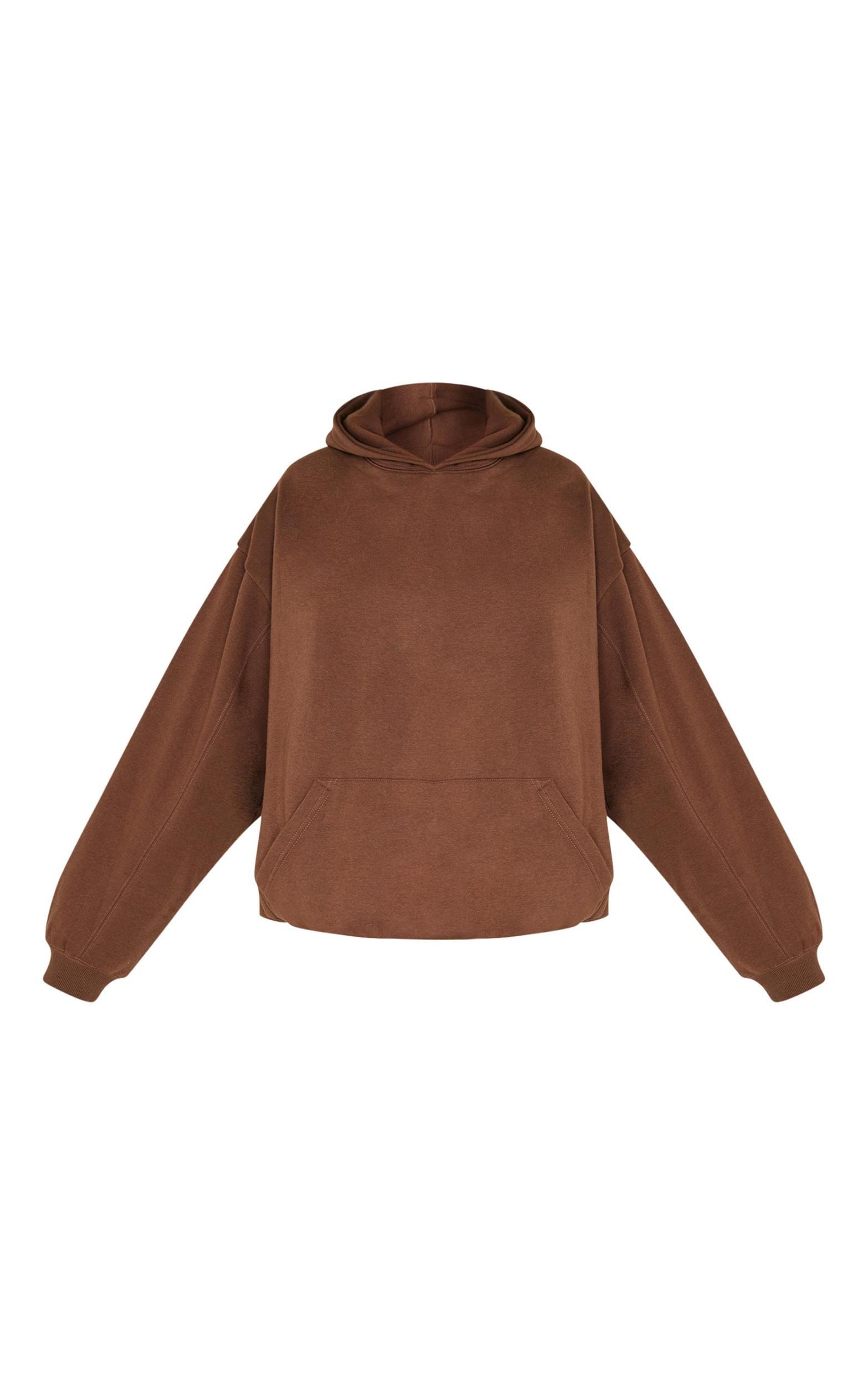 Chocolate Oversized Elasticated Hem Hoodie Product Image