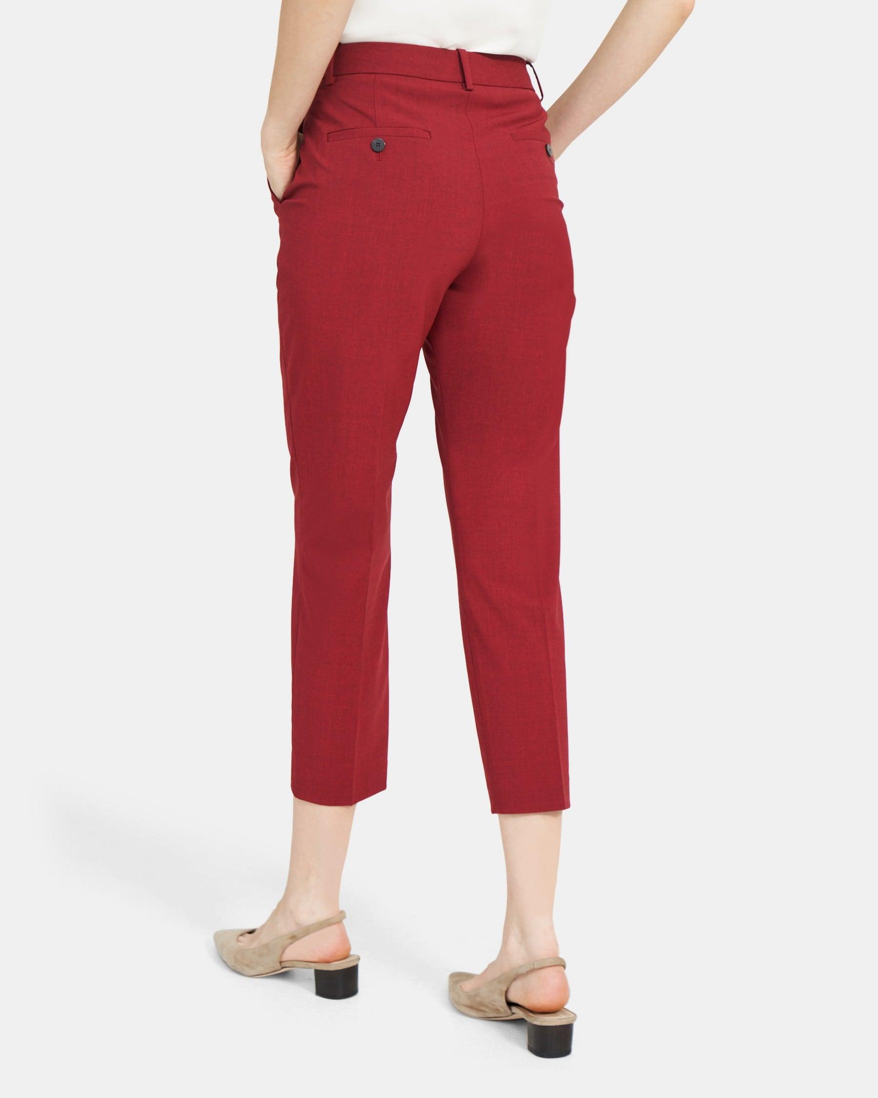 Slim Cropped Pant in Stretch Wool Mélange Product Image