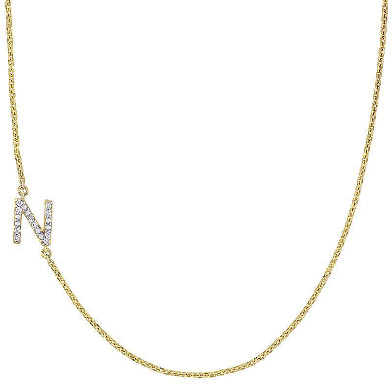 Stella Grace 14k Gold Diamond Accent Initial Necklace, Women's, Size: 18" Product Image
