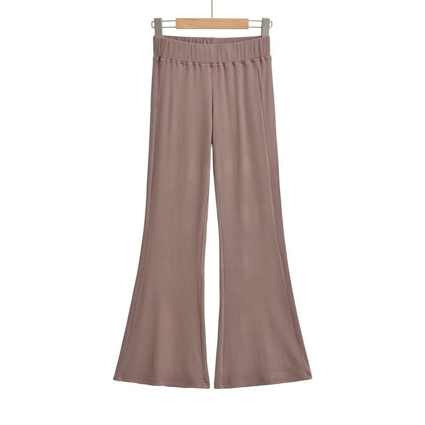 High Waist Plain Flared Sweatpants Product Image