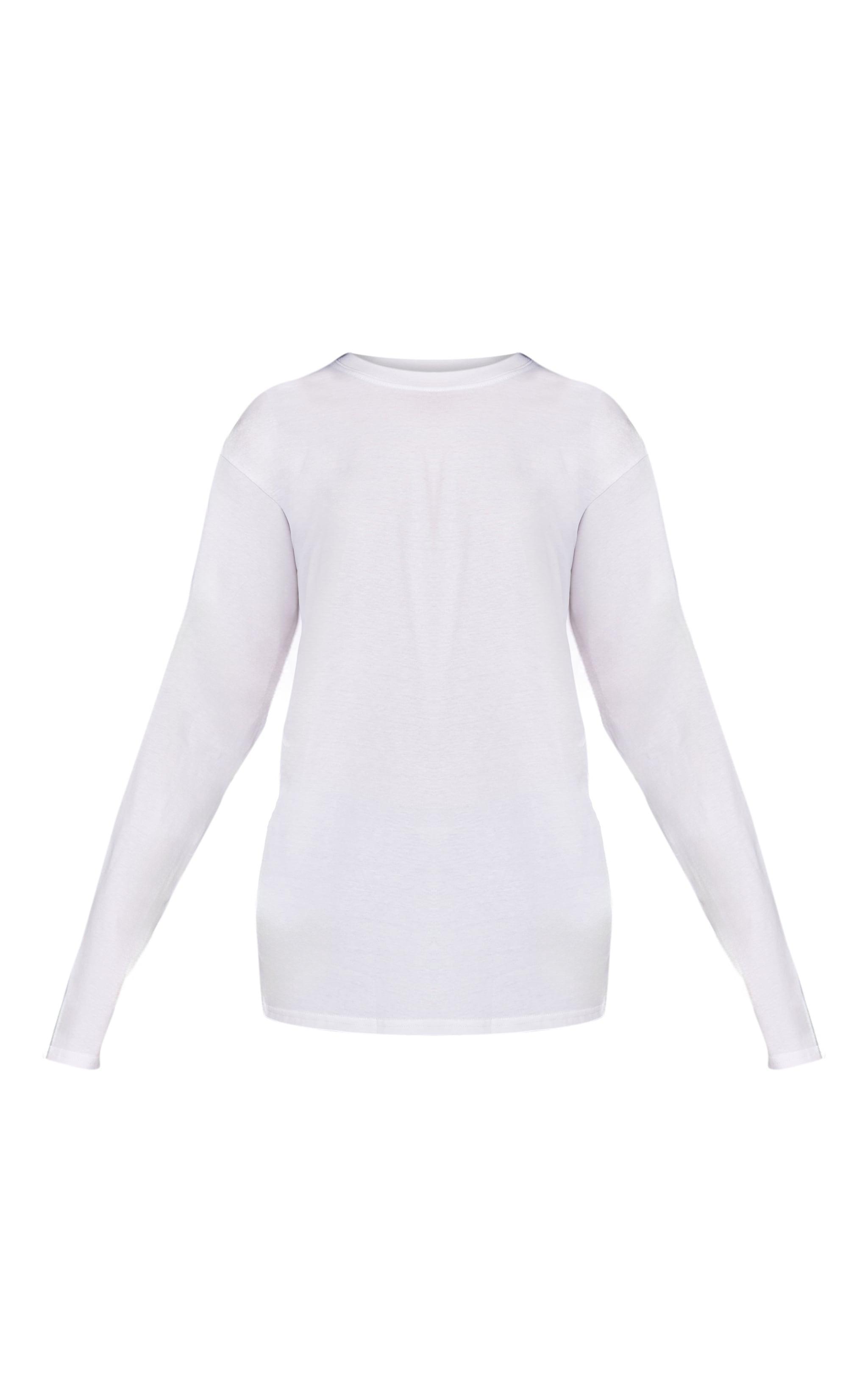 White Multi Food And Wine Graphic Oversized Long Sleeve T Shirt Product Image