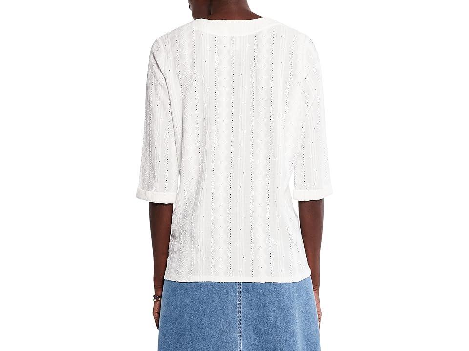 NIC+ZOE Petite Angled Lace Top (Milk ) Women's Blouse Product Image