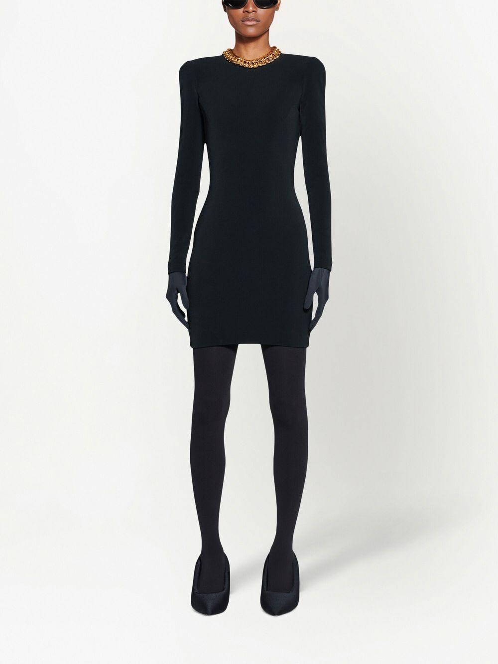 BALENCIAGA Long-sleeve Fitted Mini Dress In Black Product Image