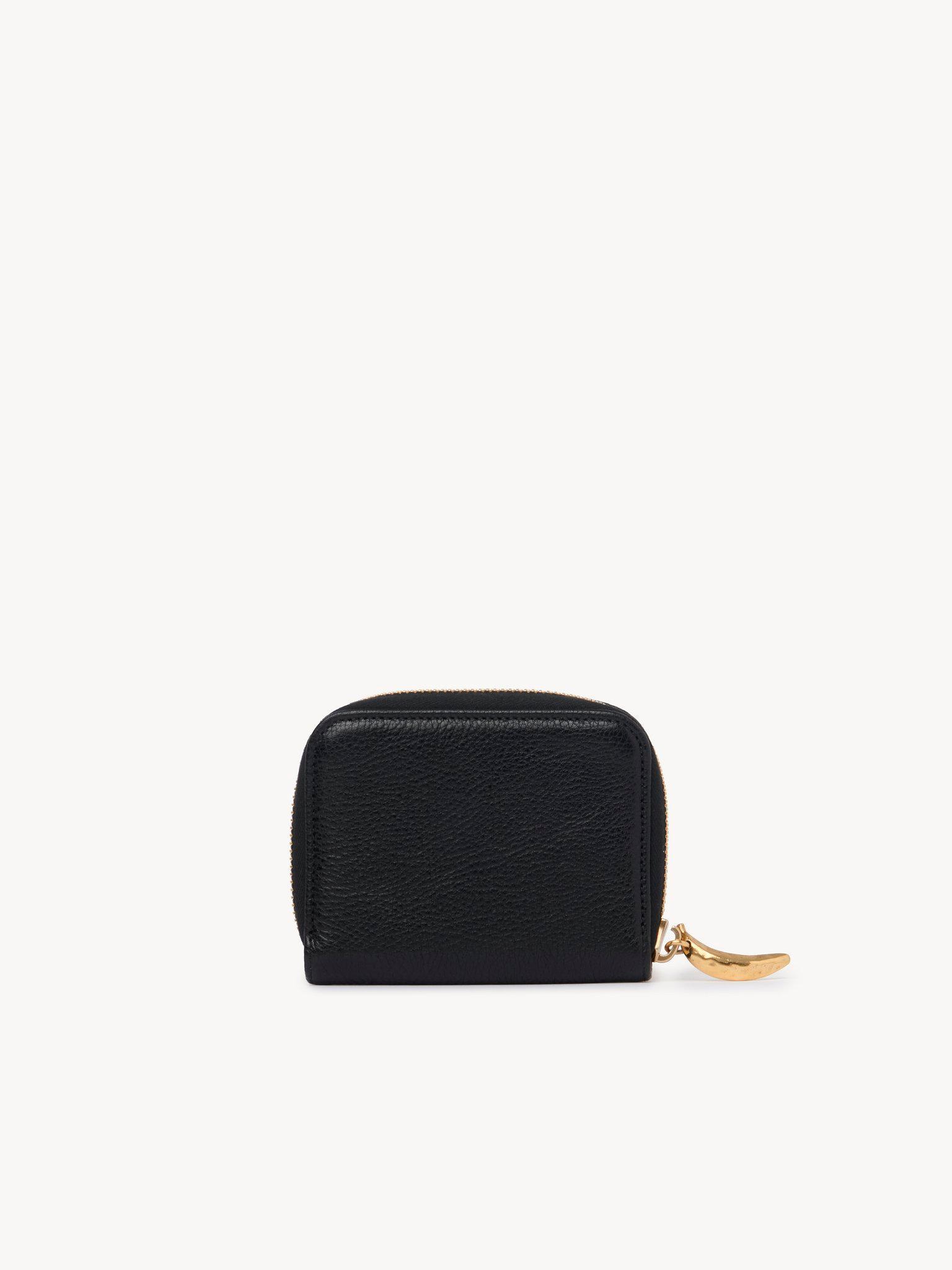 Banana zipped coin purse in grained leather Product Image