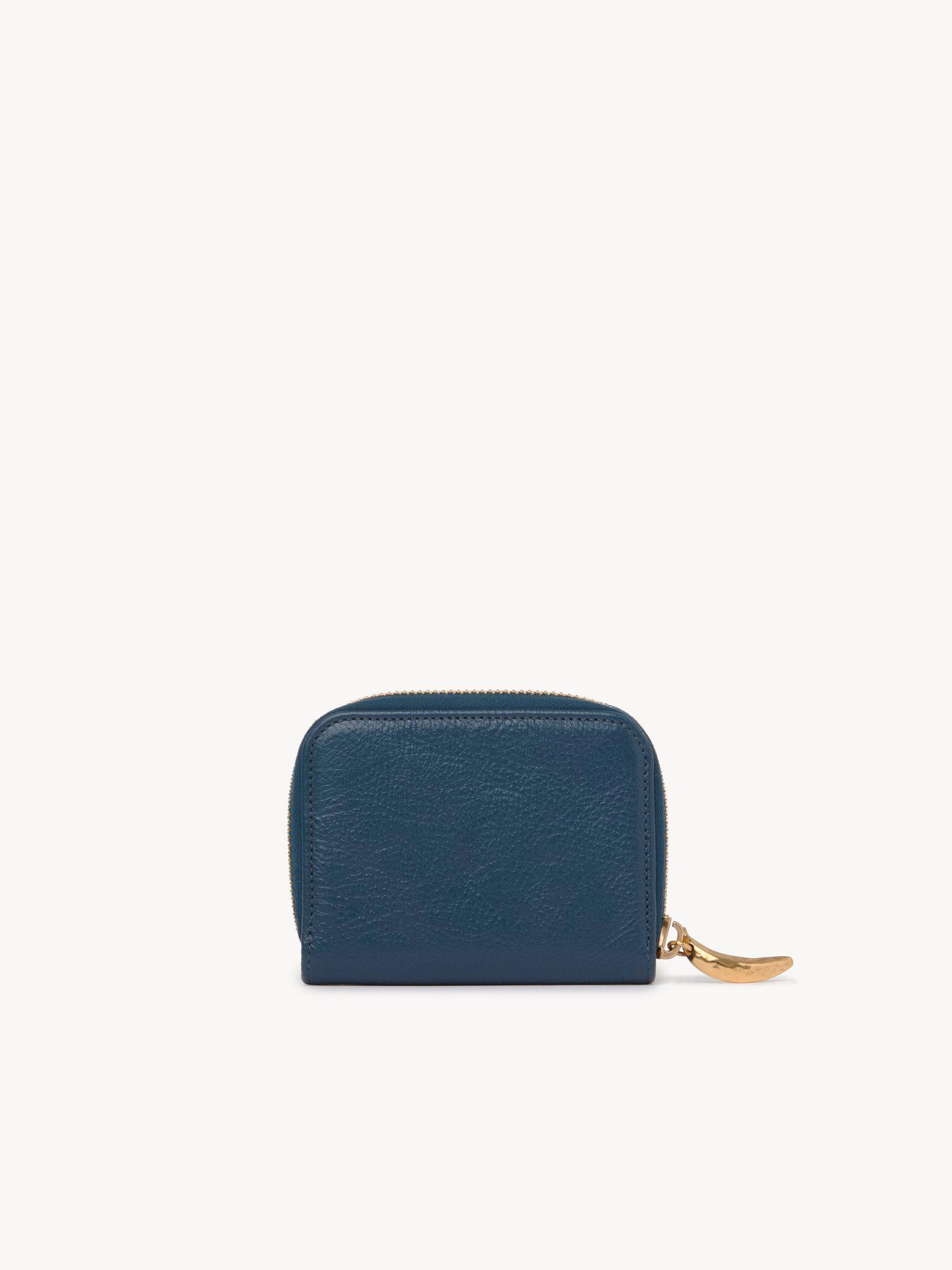 Banana zipped coin purse in grained leather Product Image