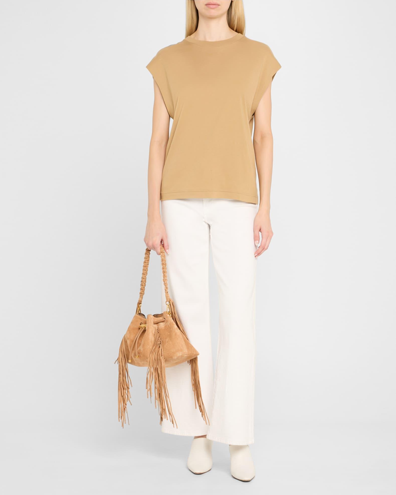 Bon Bon Cinch Fringed Suede Bucket Bag Product Image