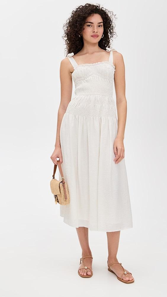 Moon River Adjustable Strap Shirred Midi Dress | Shopbop Product Image