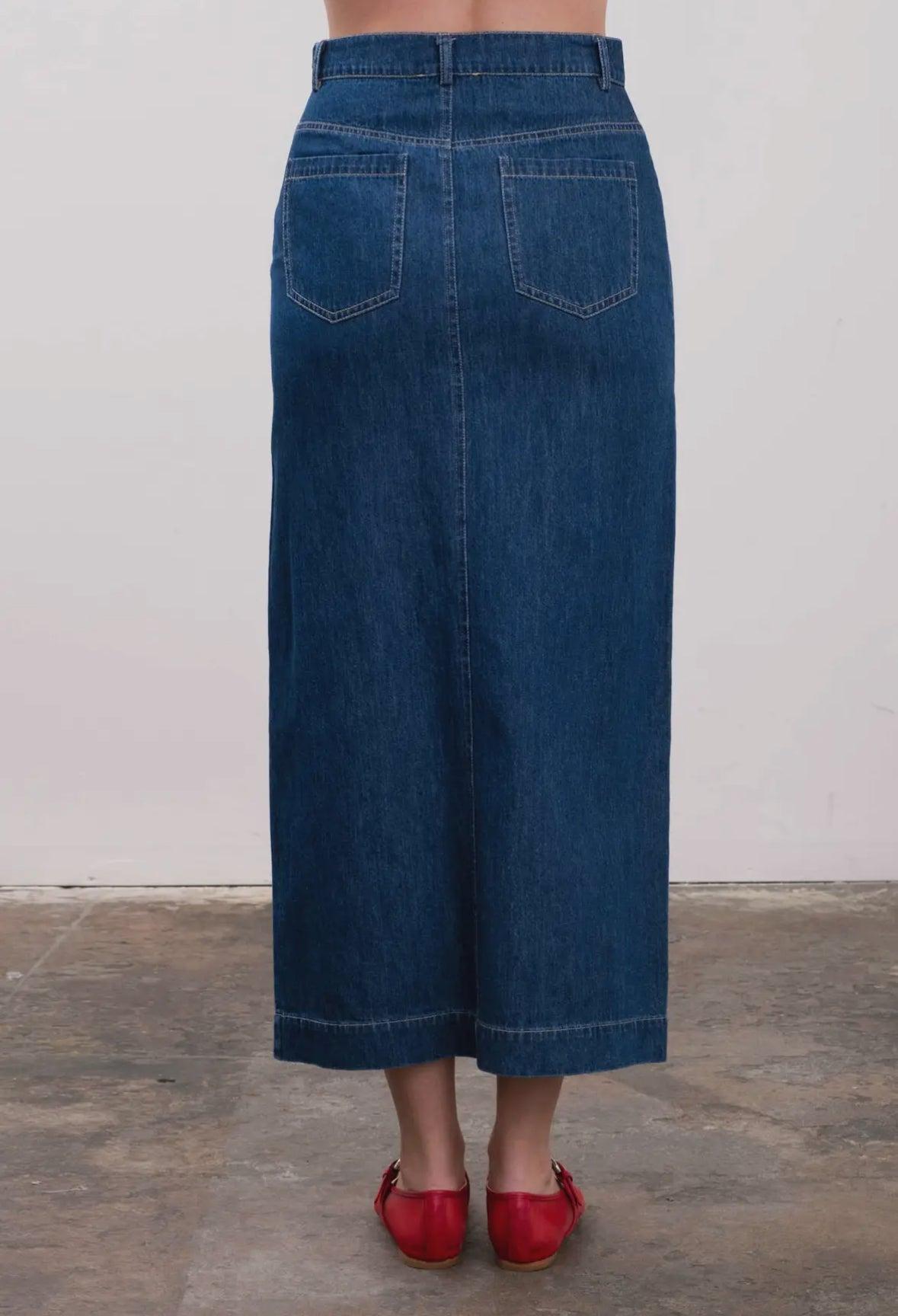 Natalia Denim Midi Skirt Product Image