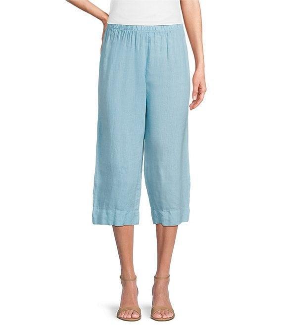 Bryn Walker Light Linen Straight Leg Pull-On Cropped Pants Product Image