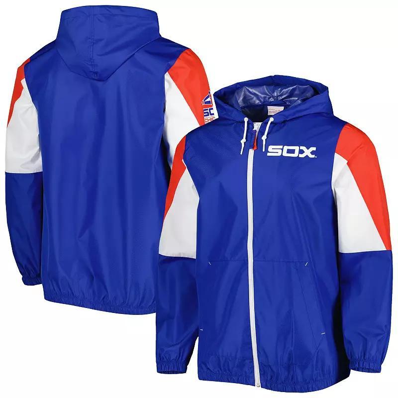 Men's Mitchell & Ness Royal Chicago White Sox Throw It Back Full-Zip Windbreaker Jacket, Size: Medium, Blue Product Image