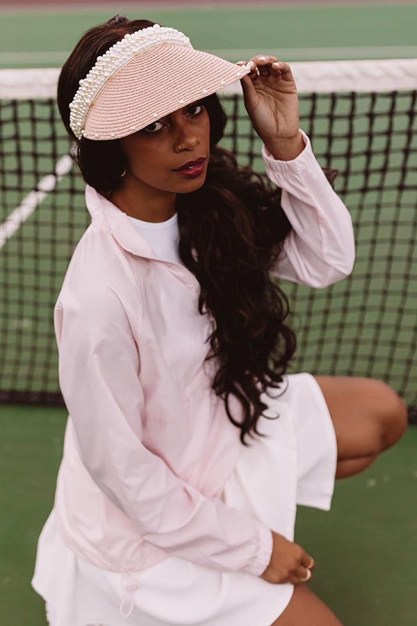 Beautiful Girly Raffia Visor in Pink Product Image