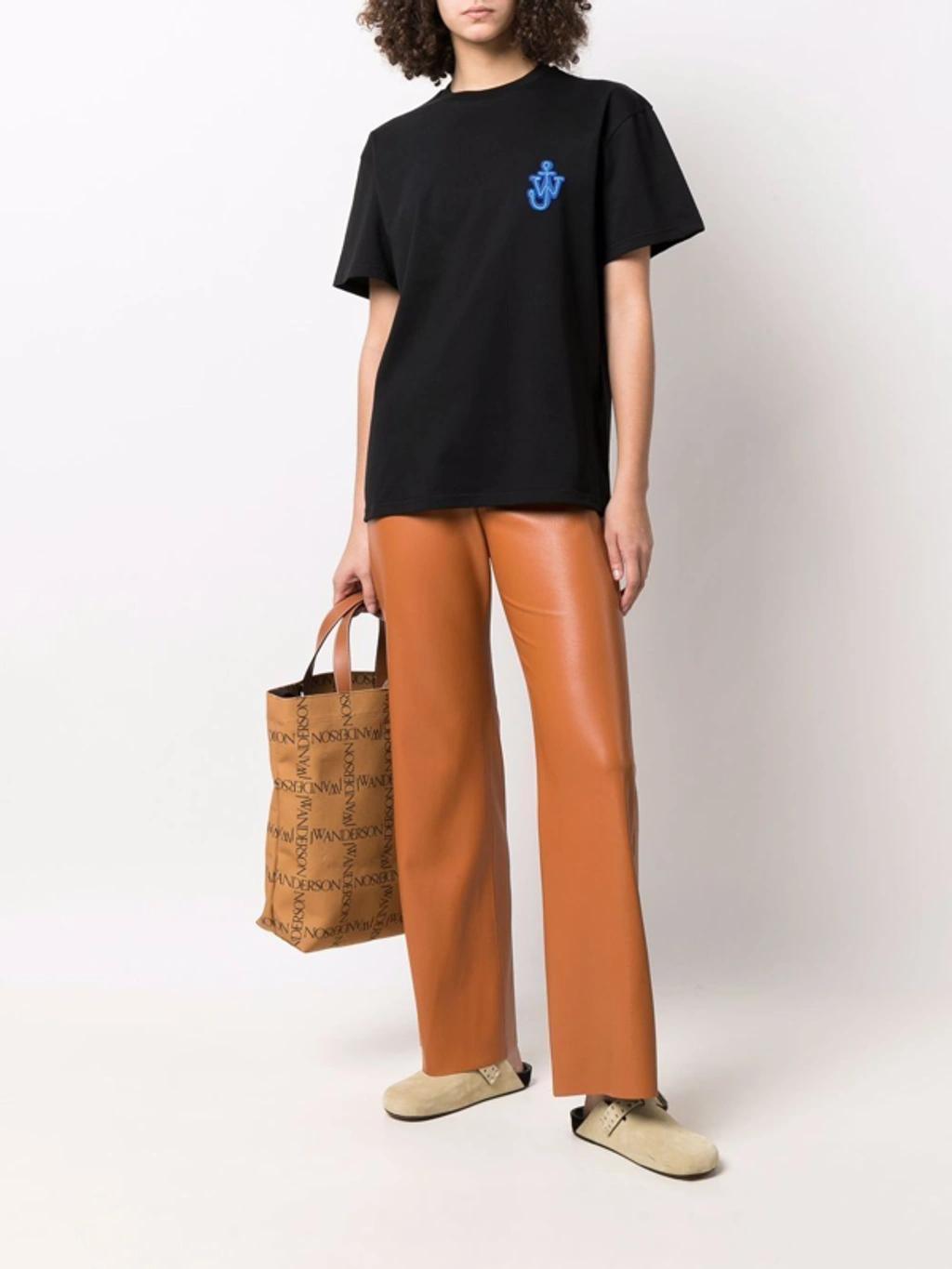 JW ANDERSON Cotton T-shirt With Logo Application In Black Product Image