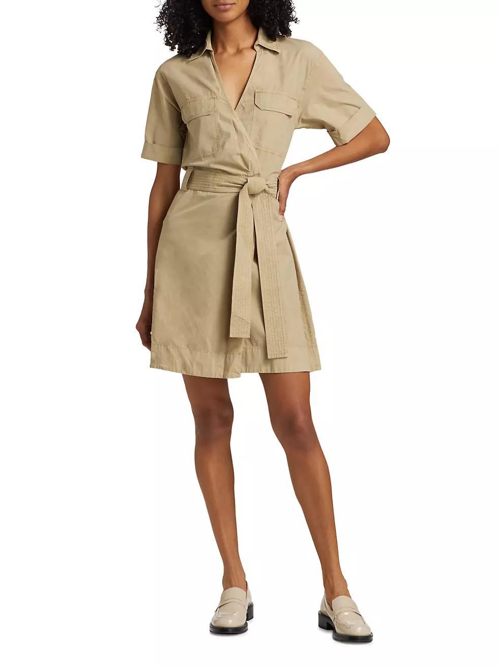 Natalie Twill Belted Wrap Minidress Product Image