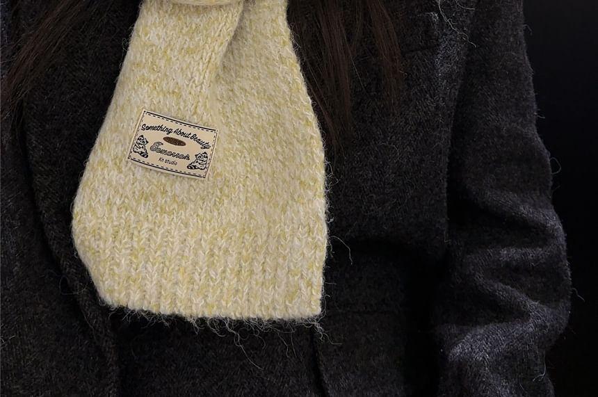 Melange Lettering Applique Knit Scarf Product Image