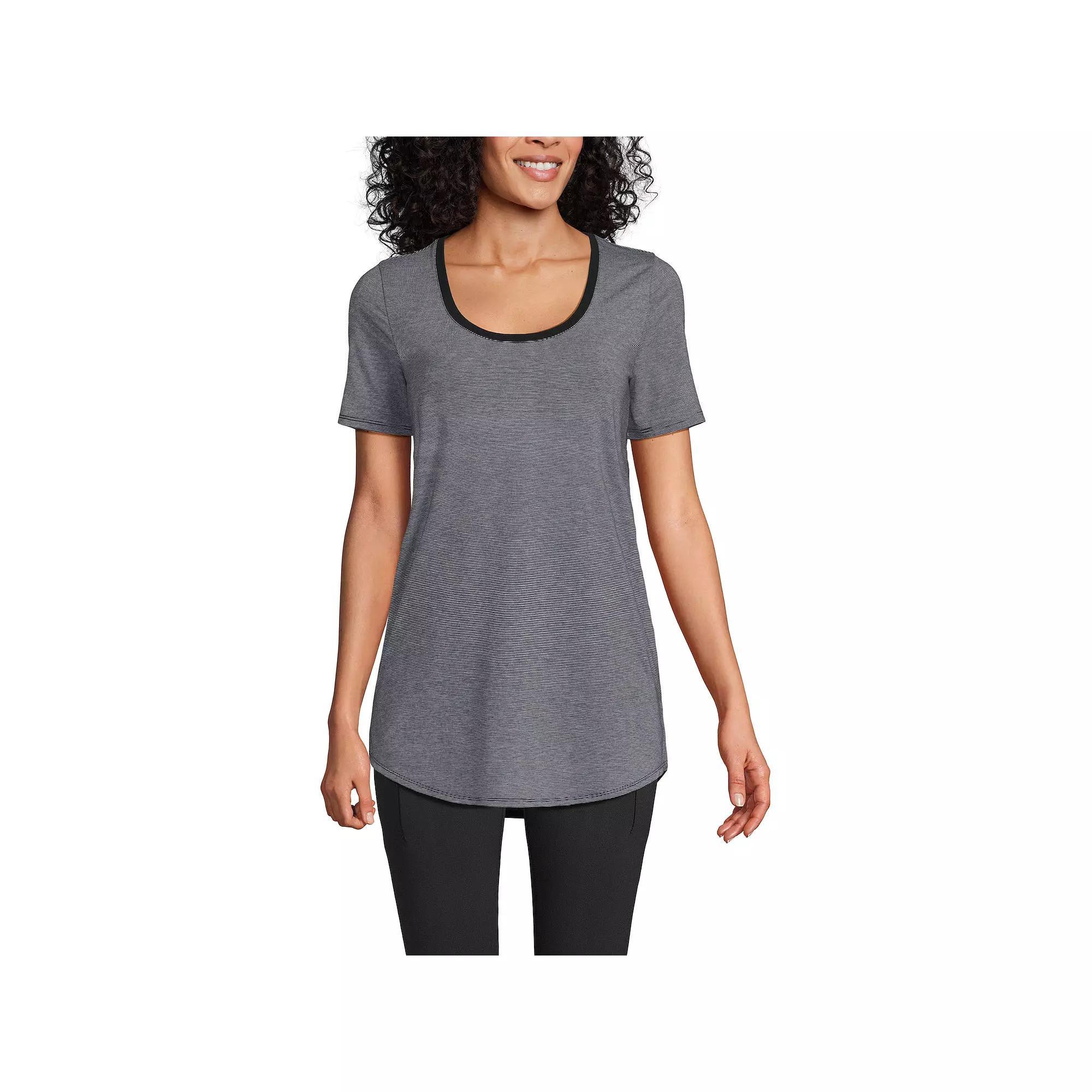 Petite Lands' End Short Sleeve Power Performance Tunic T-Shirt, Women's, Size: Medium Petite, Soft  Blue Product Image